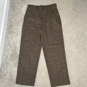 Madewell Brown Plaid Pants
